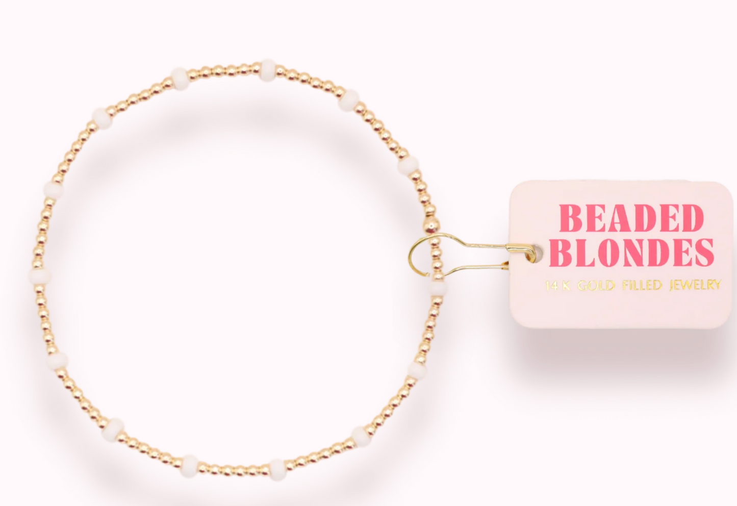 Beaded Blondes White Dainty Bracelet