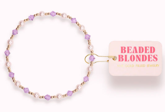 Beaded Blondes Light Purple Pearl June Bracelet