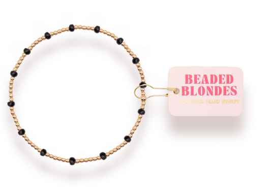 Beaded Blonde Black Dainty Bracelet