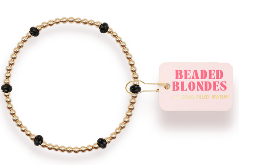 Beaded Blonde Black Poppi Bracelet