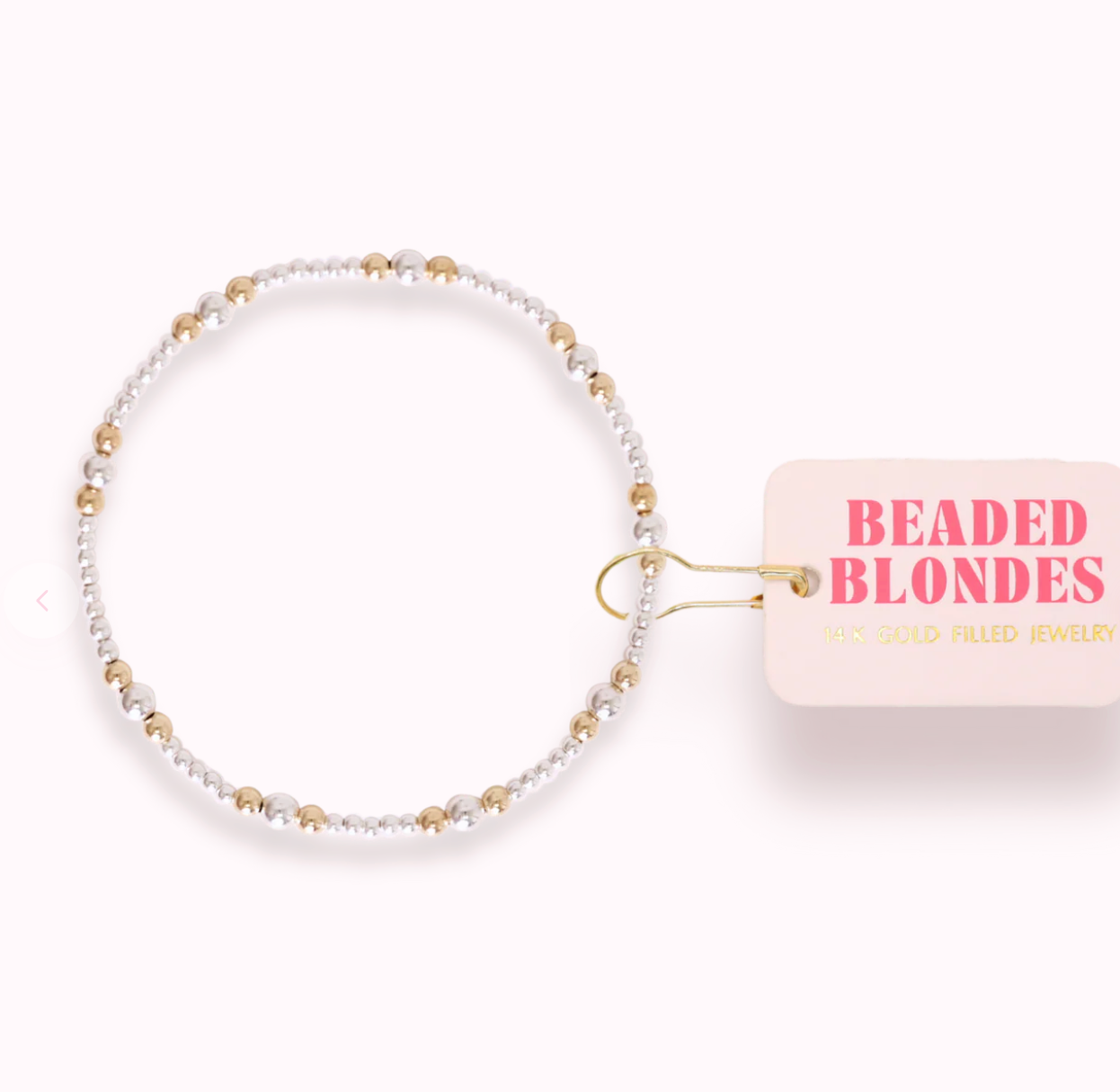 Dainty Sutton Bracelet in Silver with Gold- Beaded Blondes
