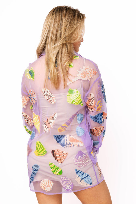 QOS Purple Sheer Multi Cover Up