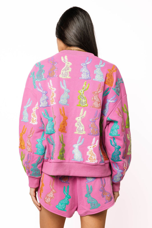 QOS Multi Easter Bunny Sweatshirt