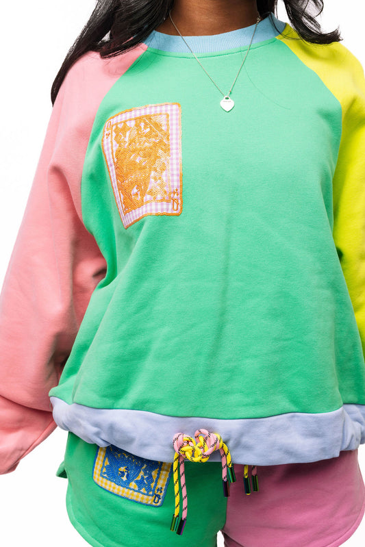 QOS Colorblock Card Sweatshirt
