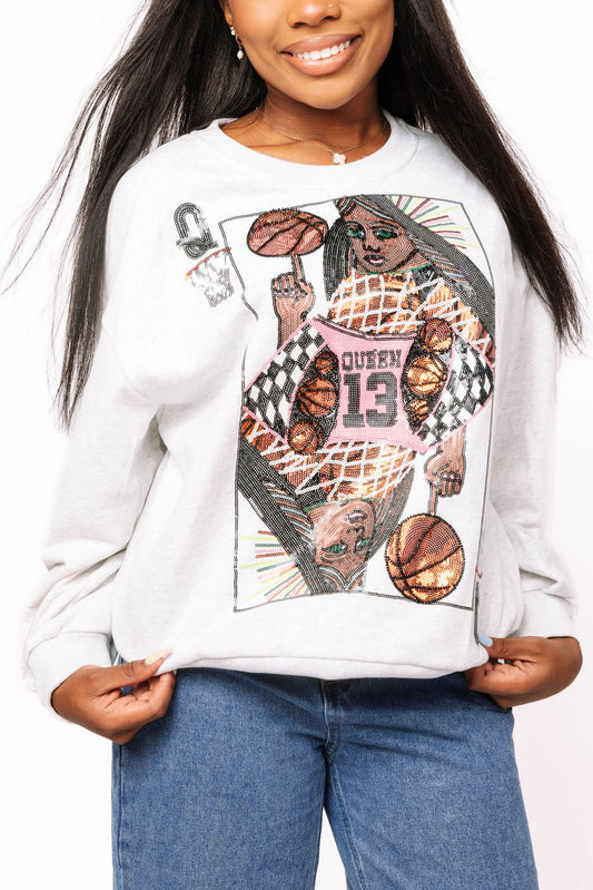 QOS Baskball Logo Card Sweatshirt