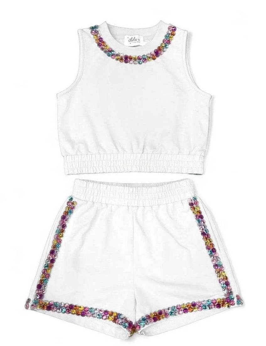 White Rainbow Gems Short Set