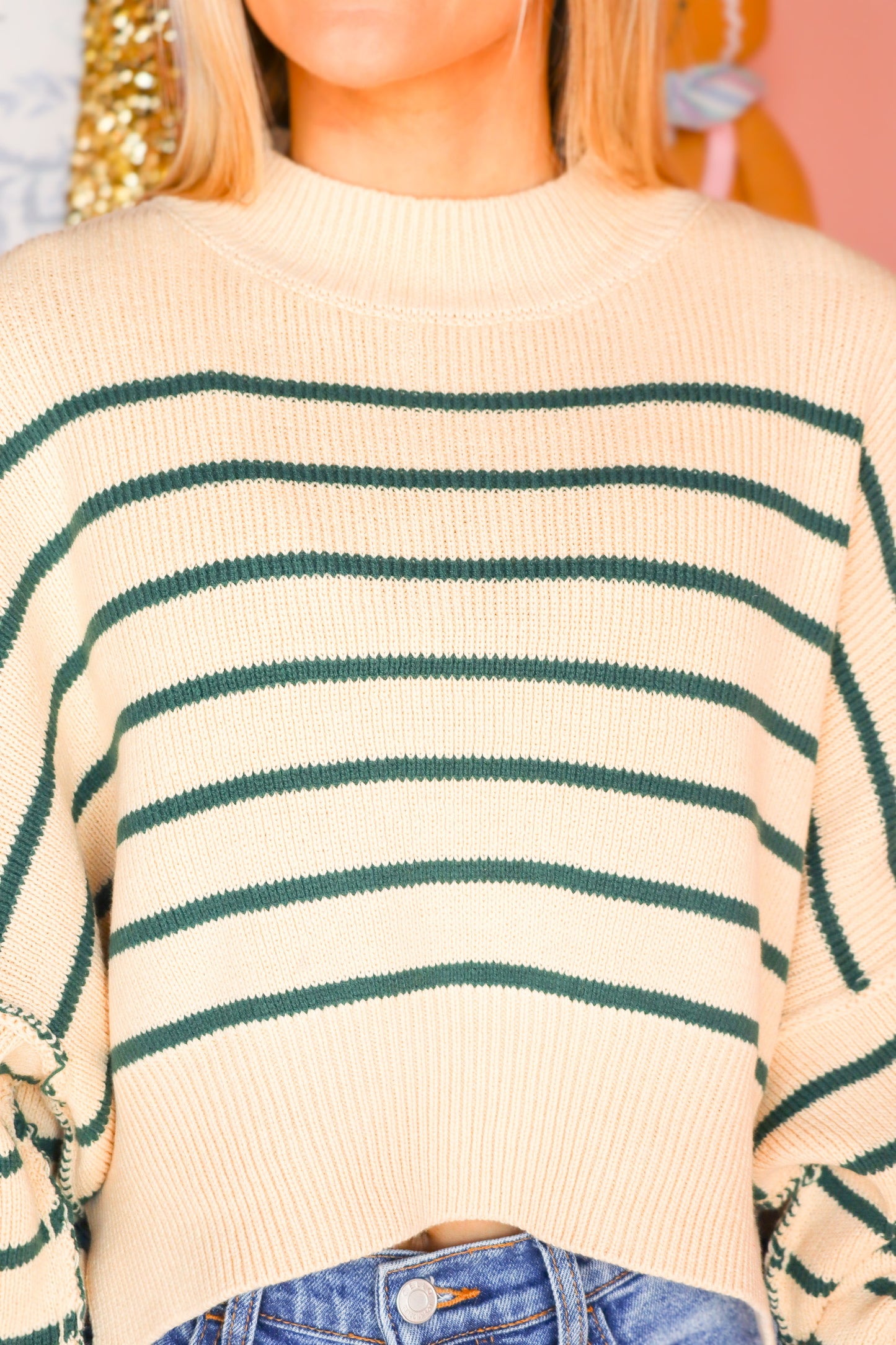 Tan & Green Sweater