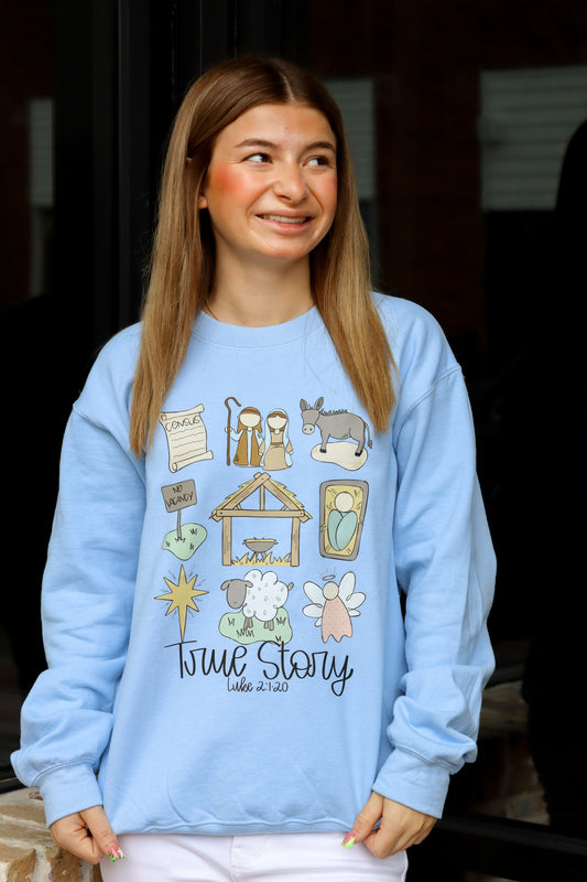 Blue True Story Christmas  Sweatshirt