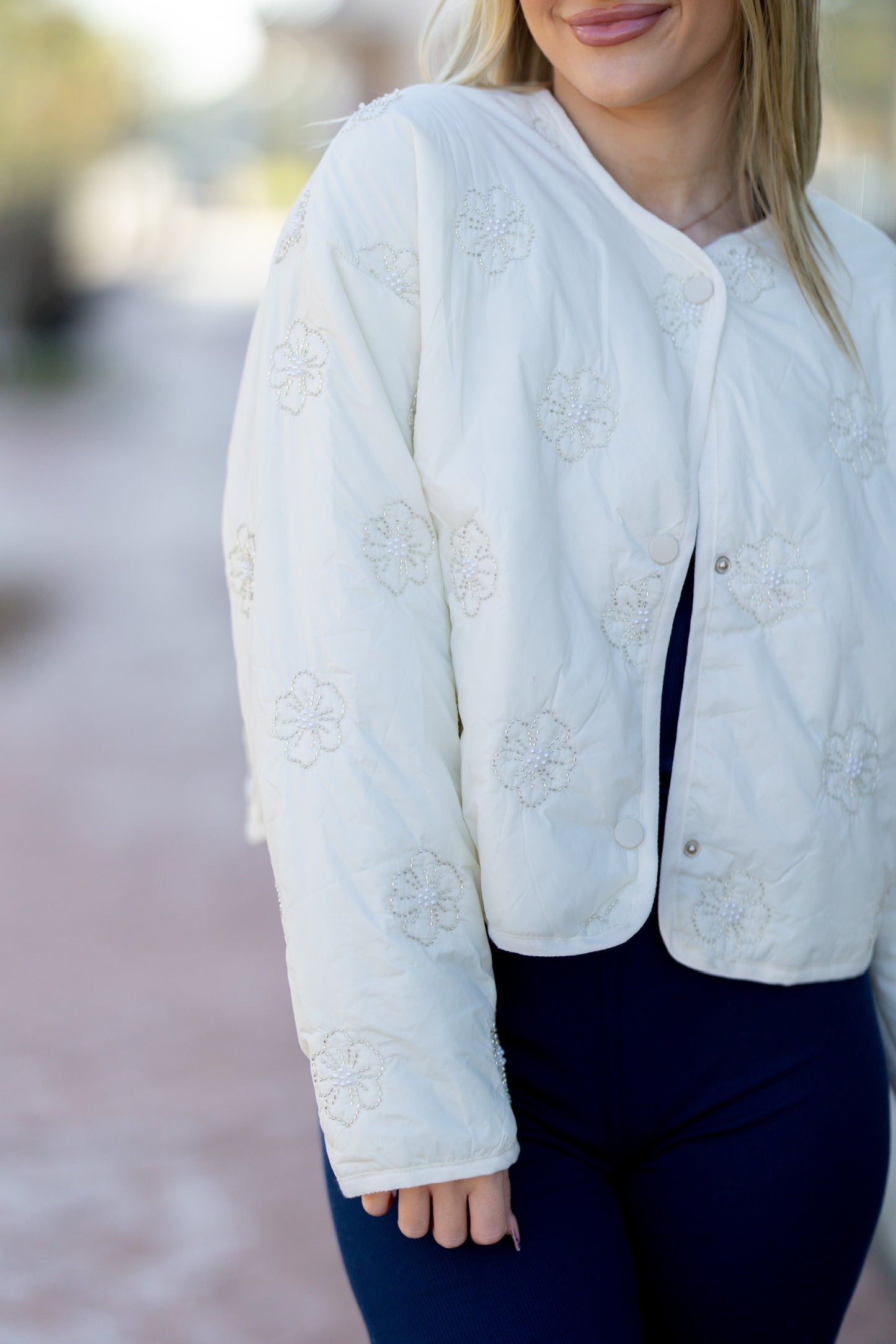 Cream Beaded Jacket