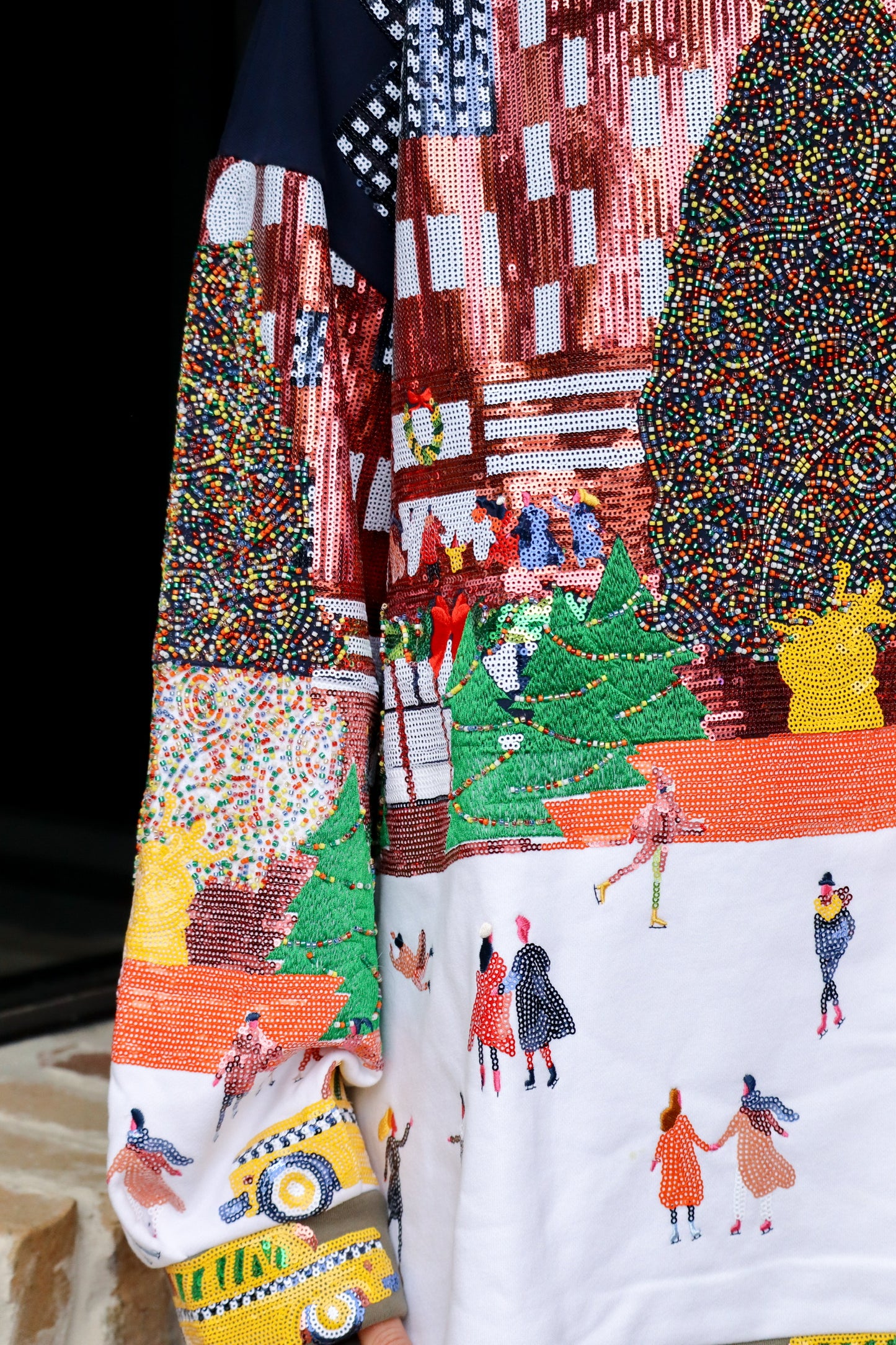 QOS Sequin Rockefeller Center Sweatshirt