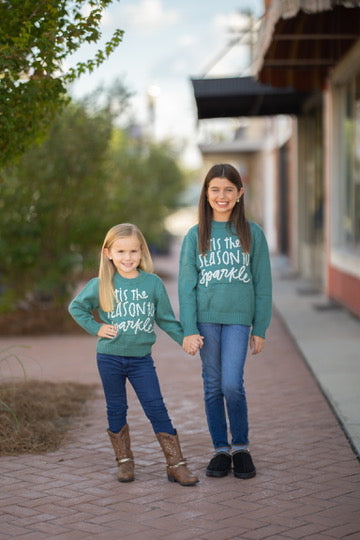 Kids Tis The Season To Sparkle Crystal Sweater