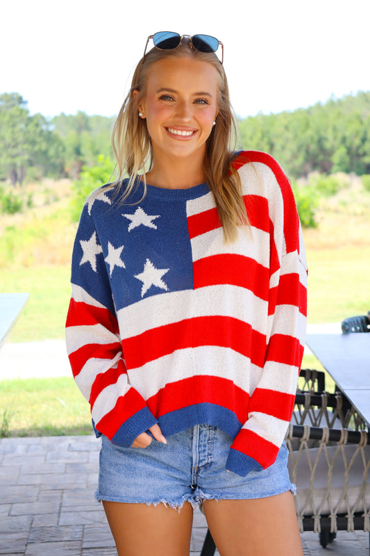 American Flag Sweater