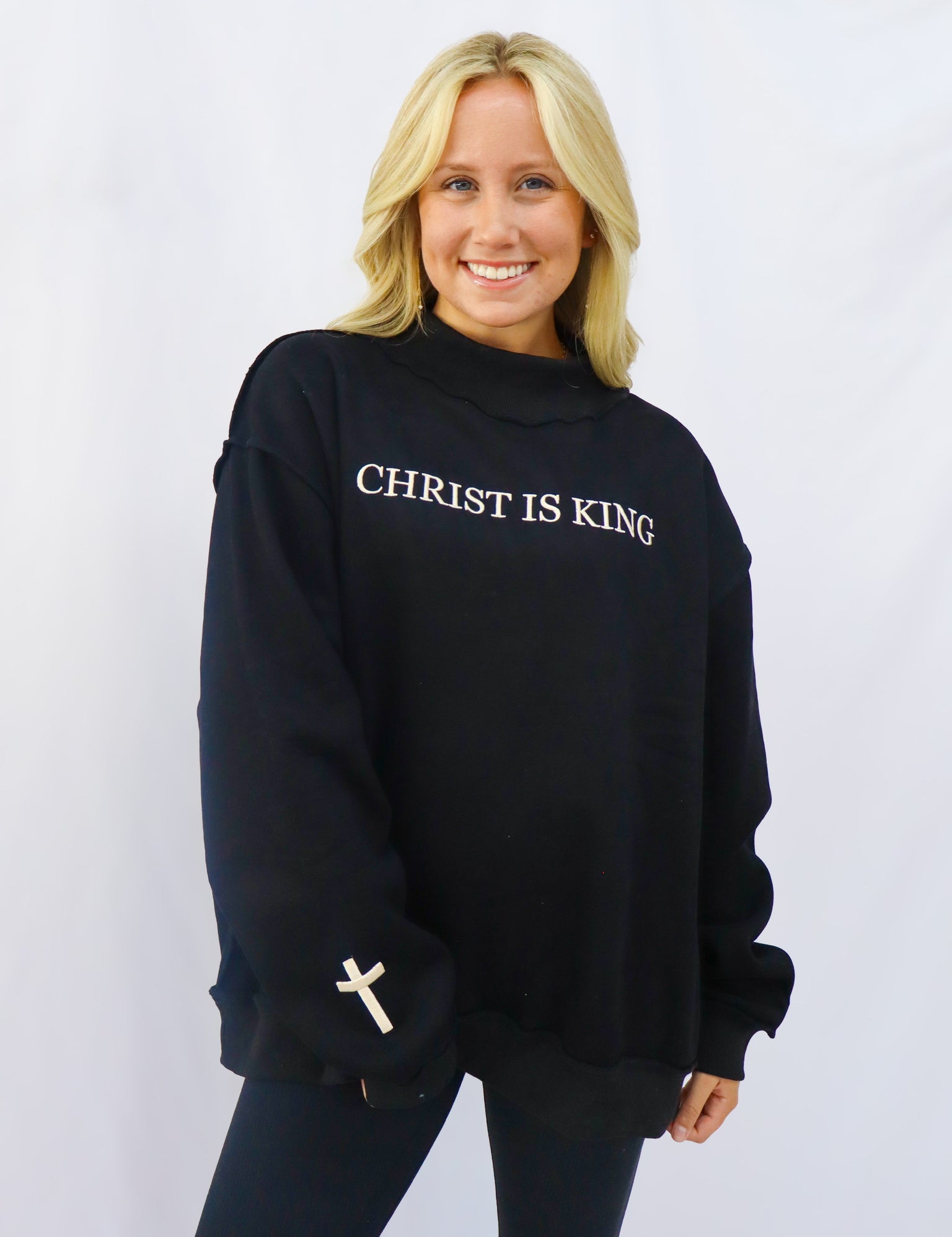 Christ Is King Mock Sweatshirt