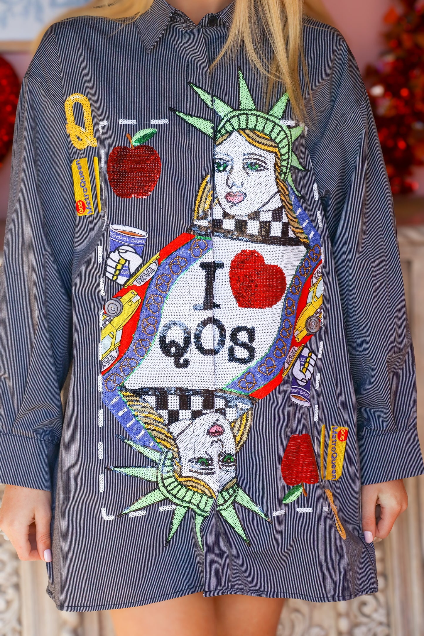 QOS Black Striped Queen Logo Tunic