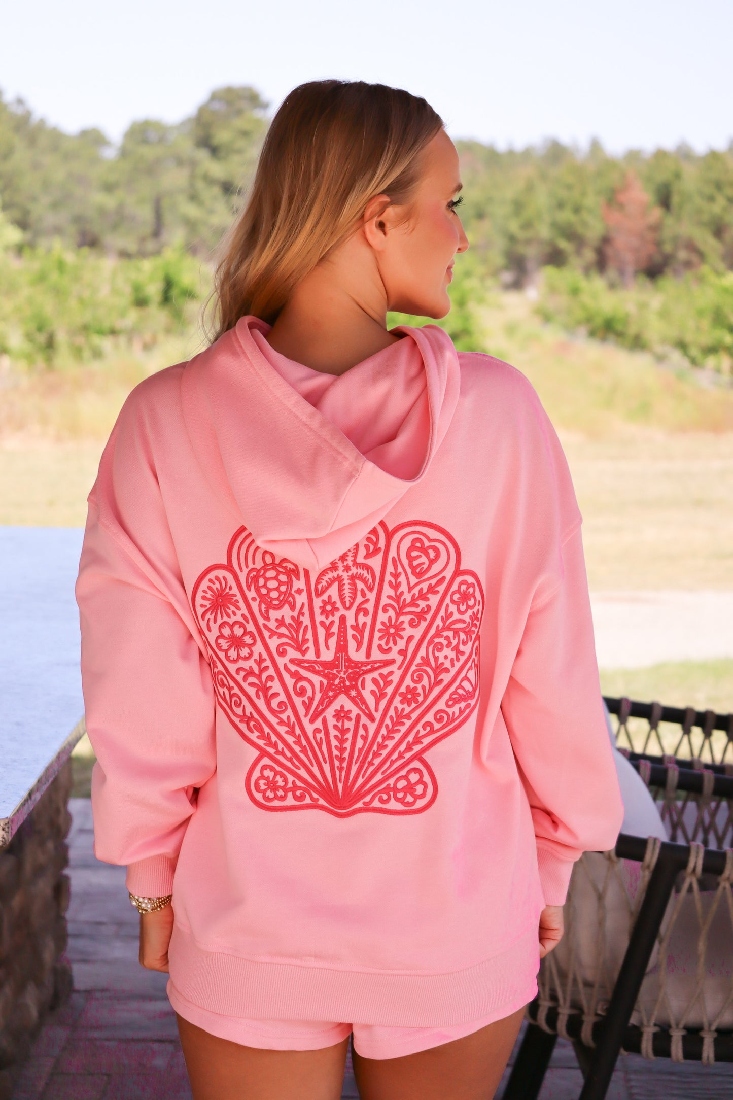 Coastal Embroidered Hoodie Set