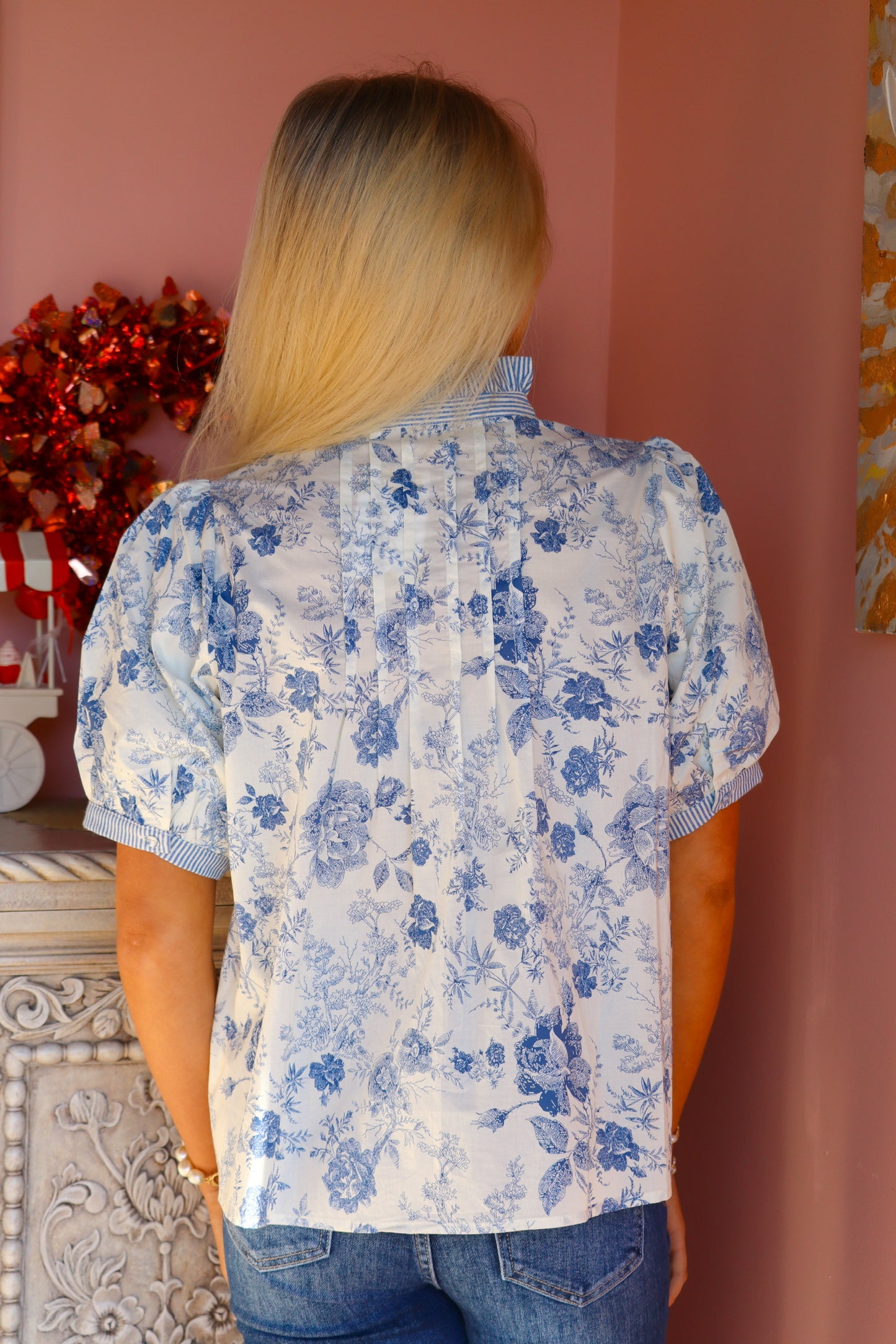 Blue & White Classy Printed Top