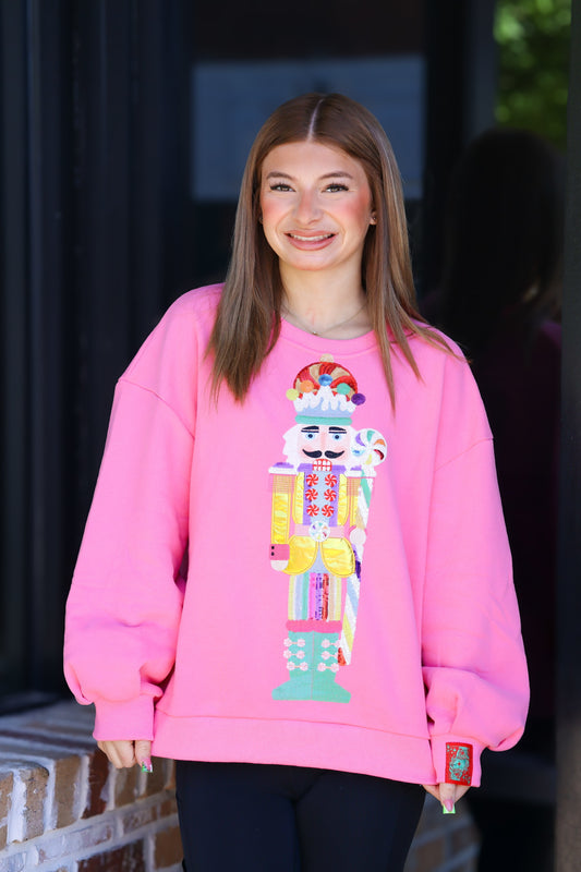 QOS Pink Candyland Nutcracker Sweatshirt