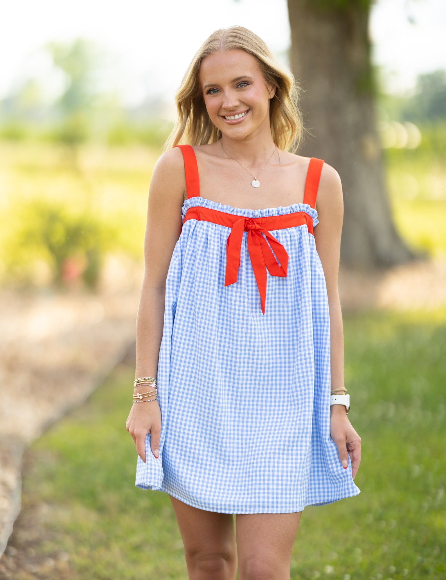 Plaid Babydoll Mini Dress