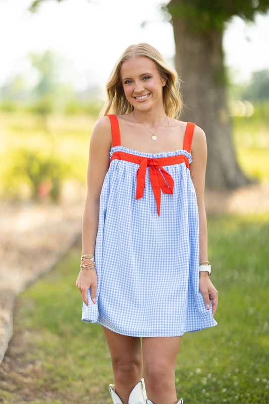 Plaid Babydoll Mini Dress