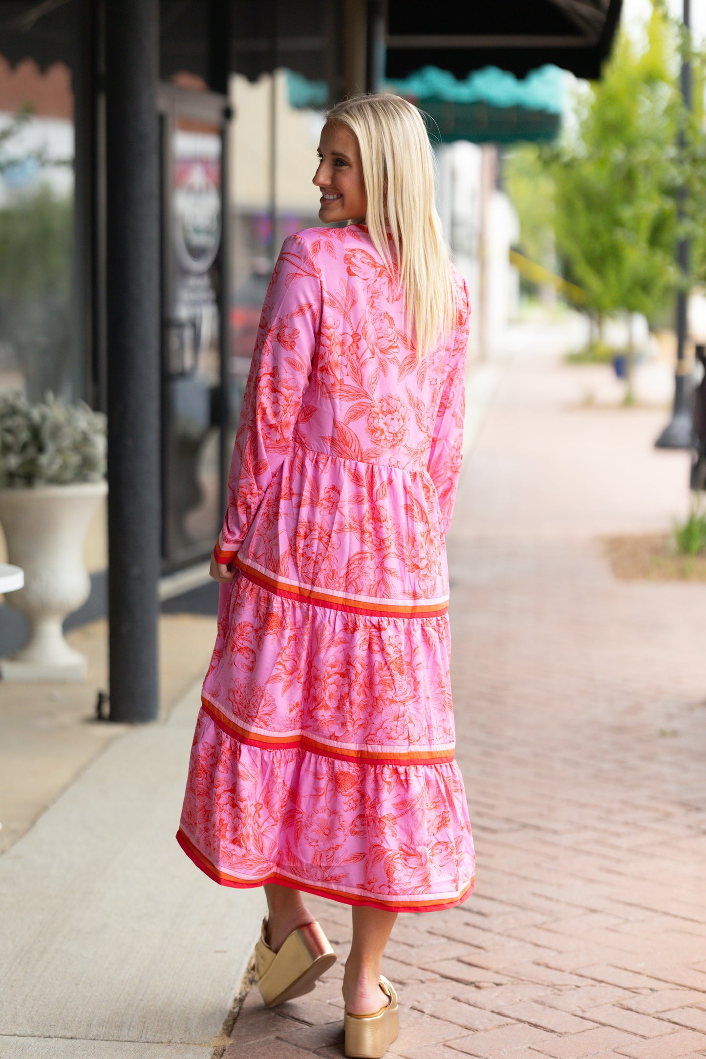 long pink maxi dress