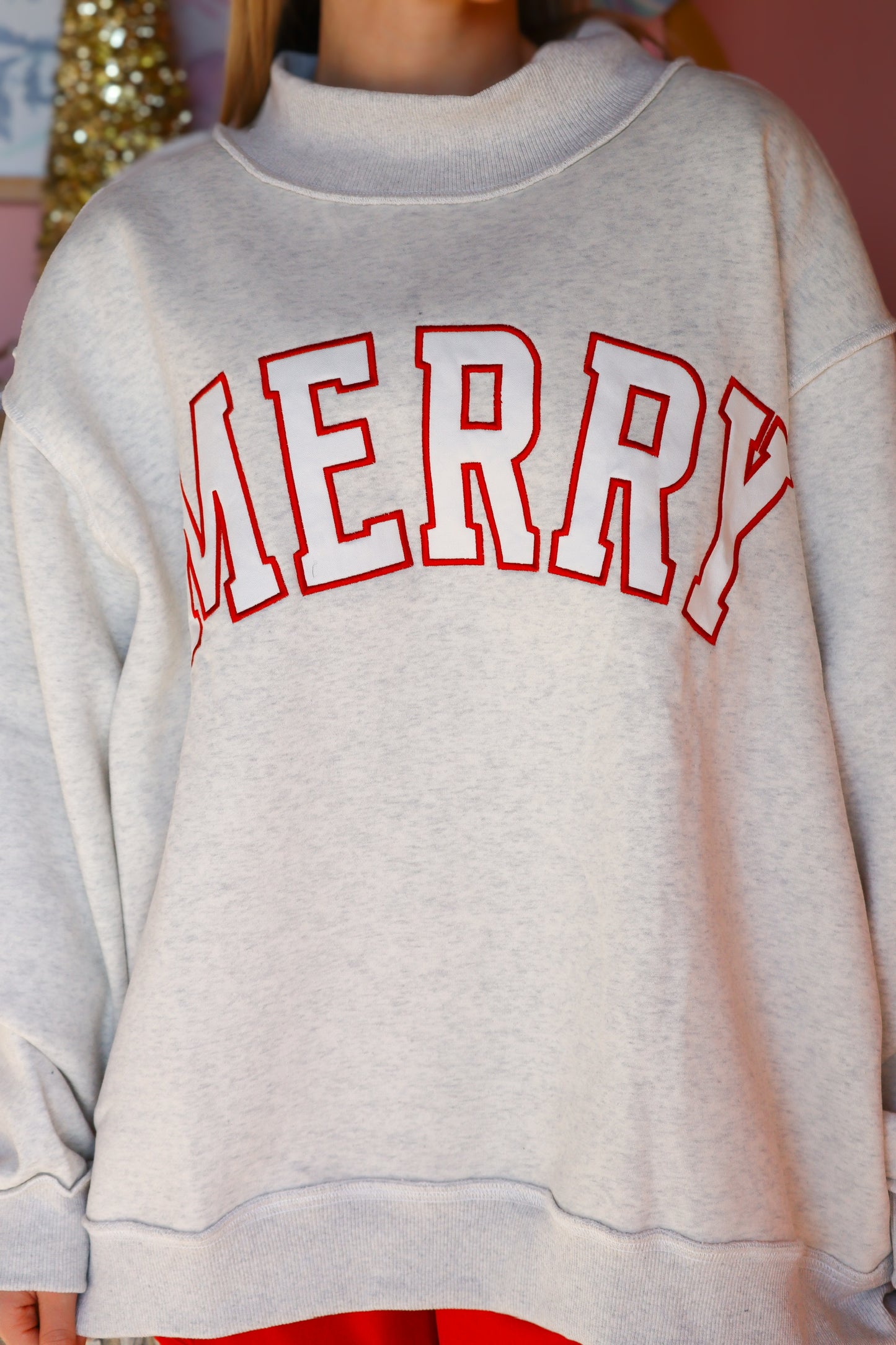 "Merry" Mock Neck Sweatshirt
