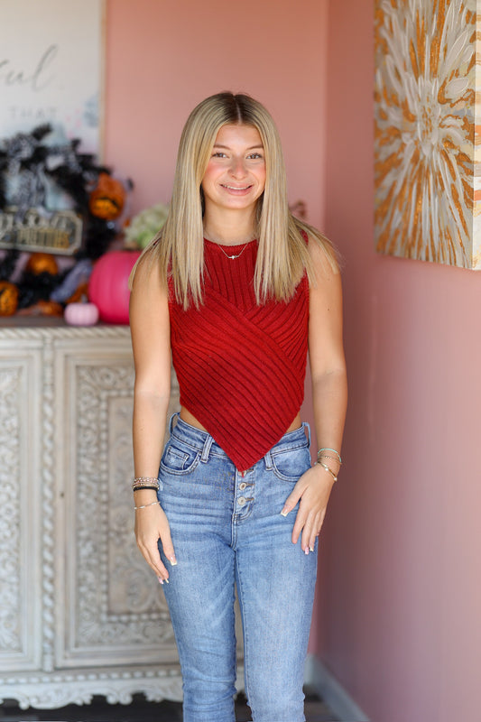 Ruby Red Knit Tank