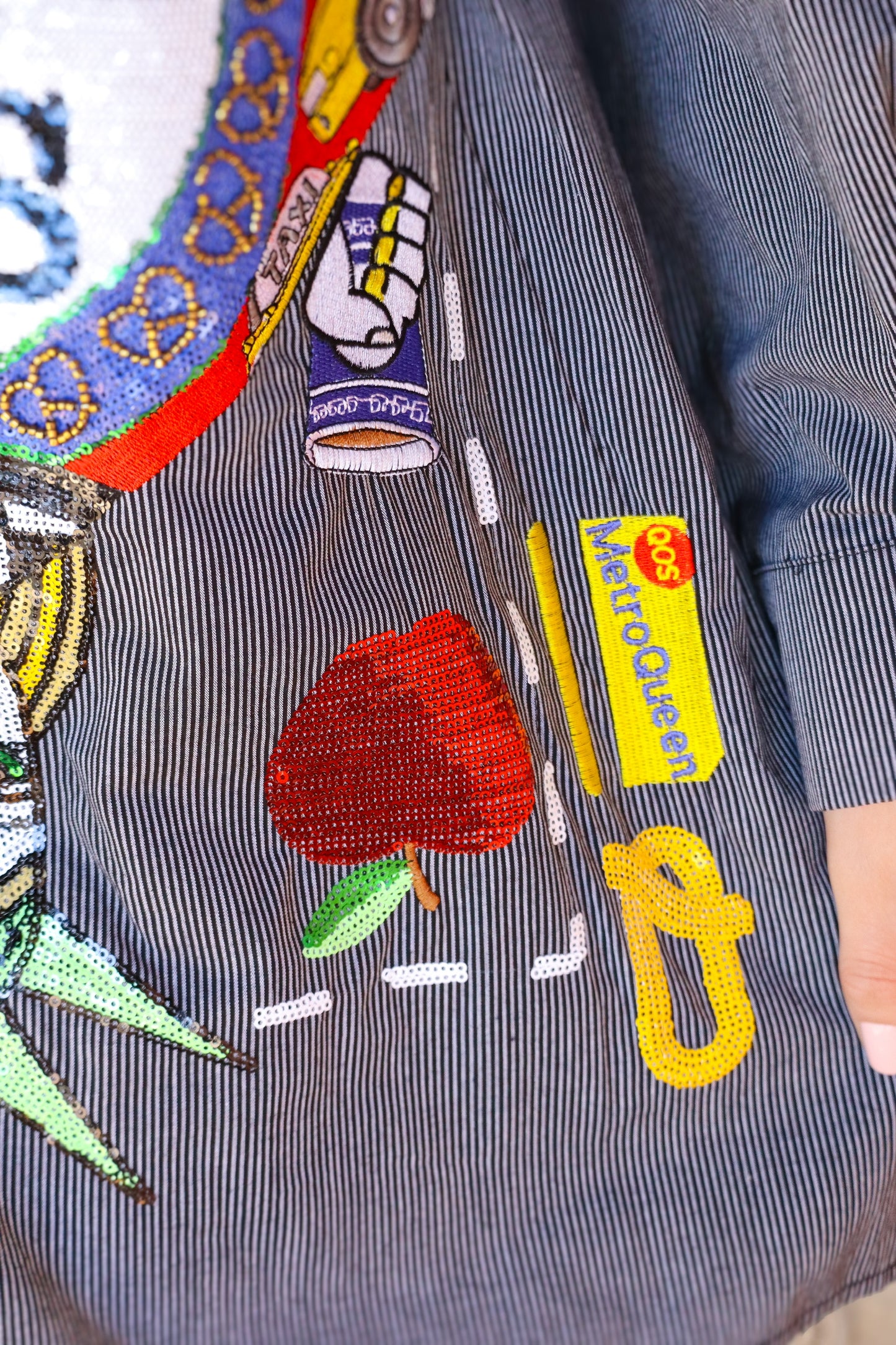 QOS Black Striped Queen Logo Tunic