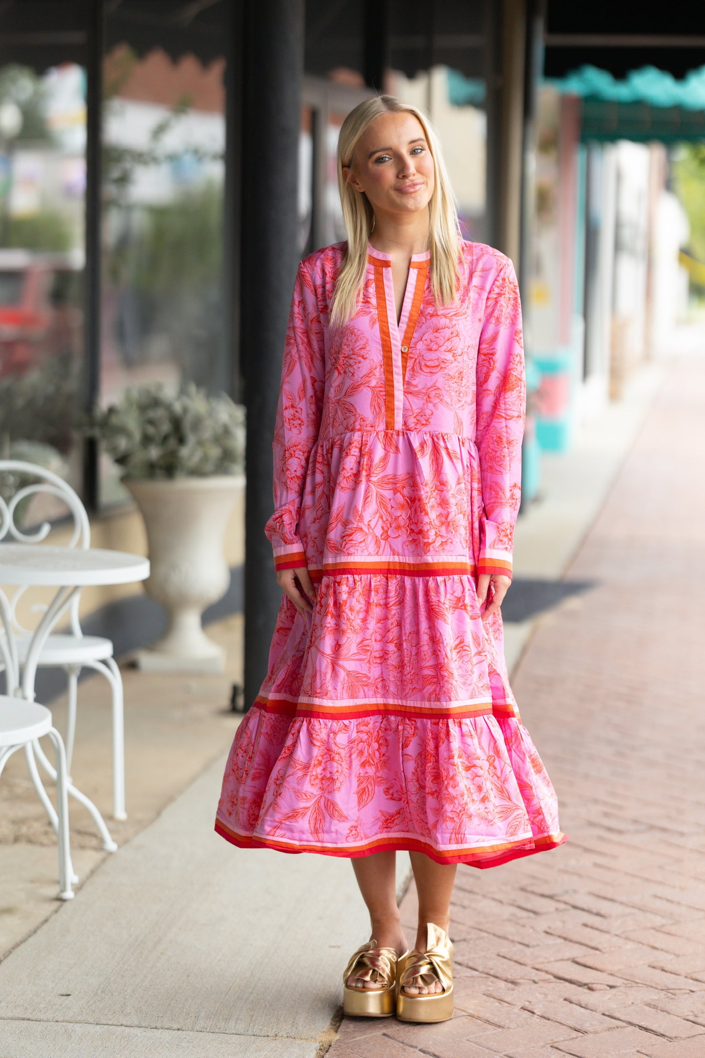 long pink maxi dress