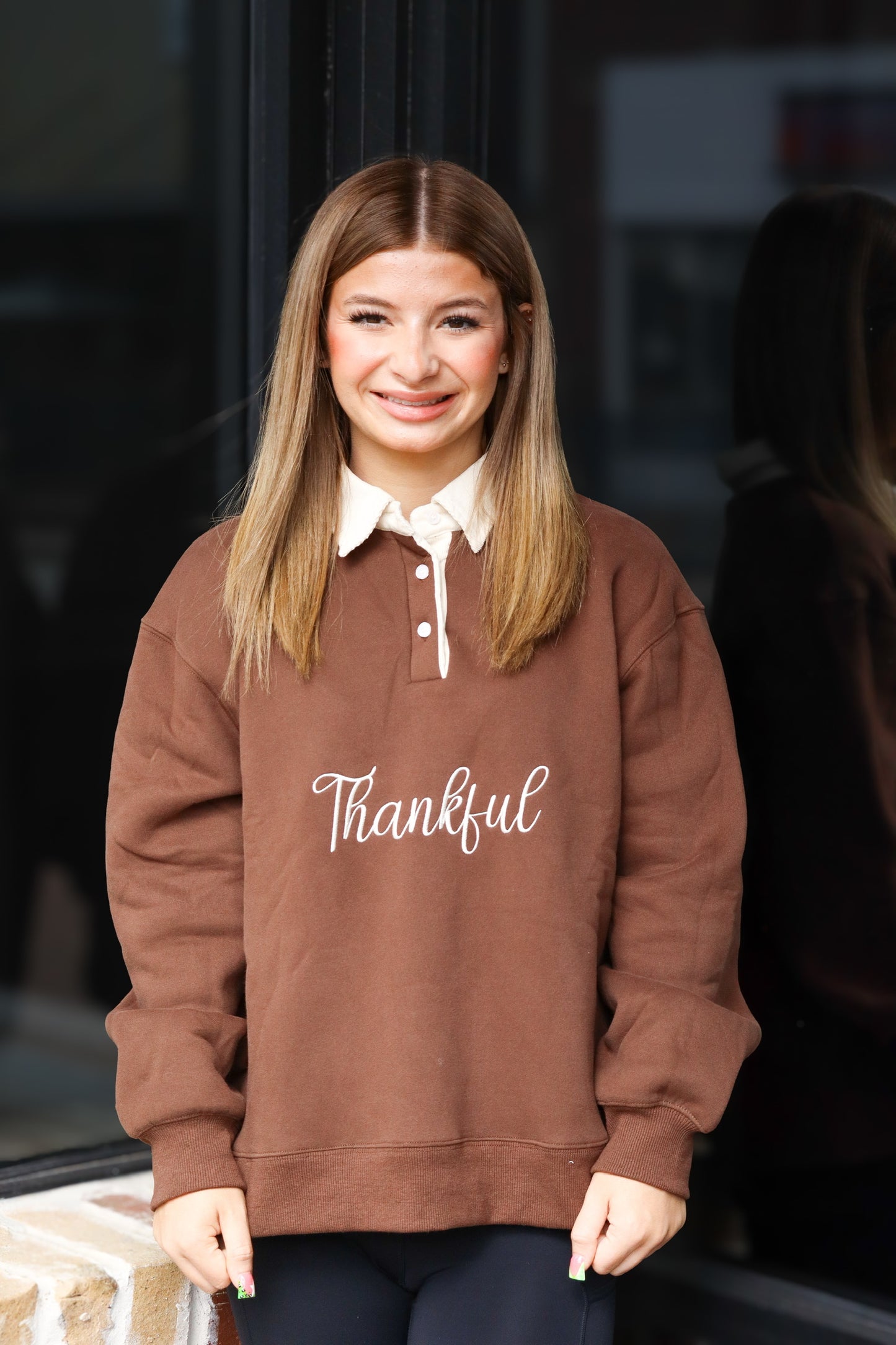 Brown "Thankful" Pullover