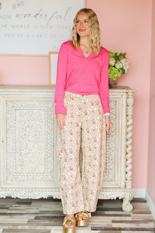 Multi Color Floral Jeans