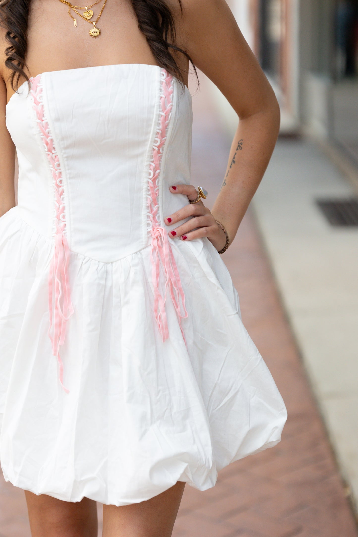 Pink/White Bubble Dress