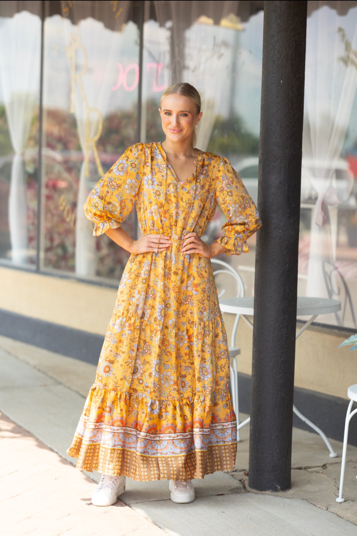 Mustard Print Dress