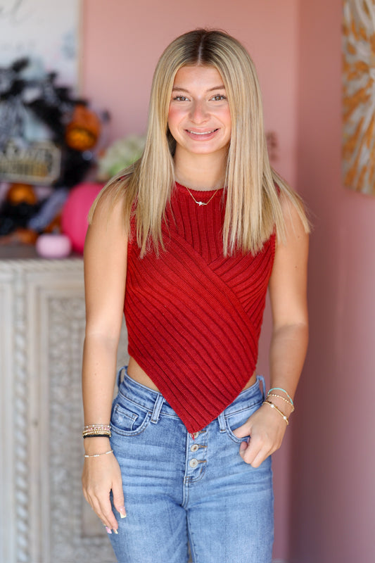 Ruby Red Knit Tank
