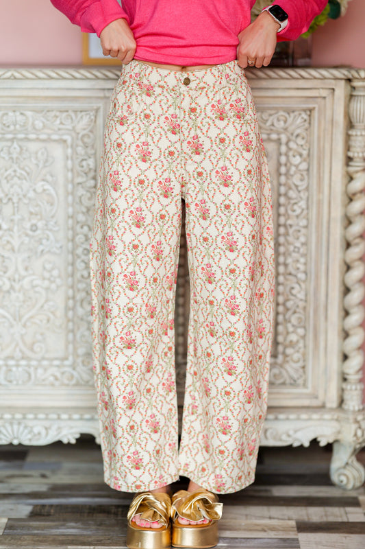 Multi Color Floral Jeans