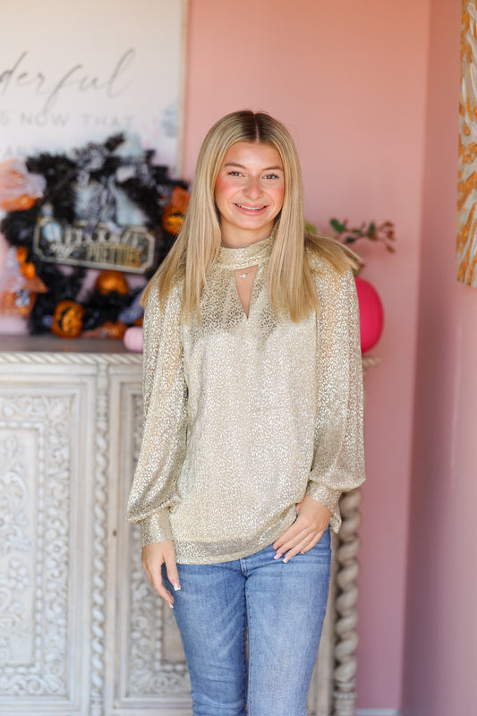 Gold Girly Lurex Top