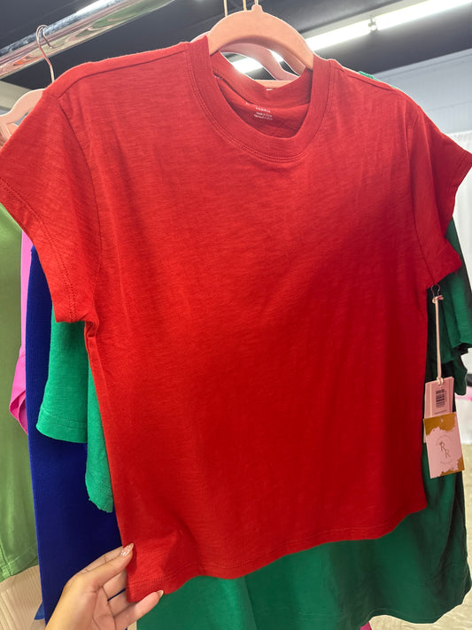Red Scoop Tee