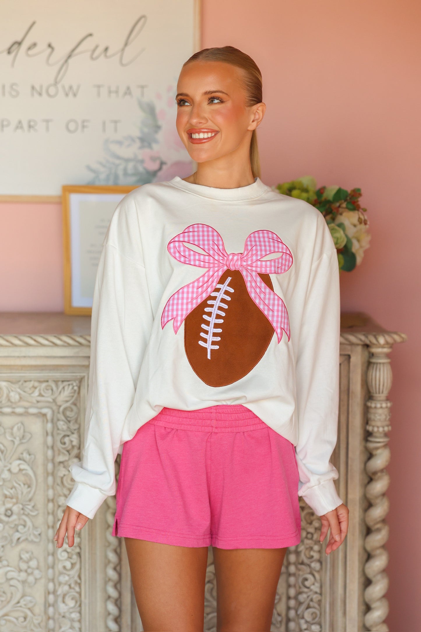 Pink Bow Football Crew