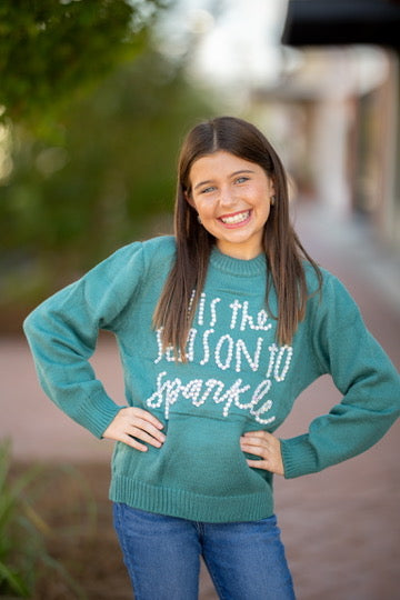 Kids Tis The Season To Sparkle Crystal Sweater