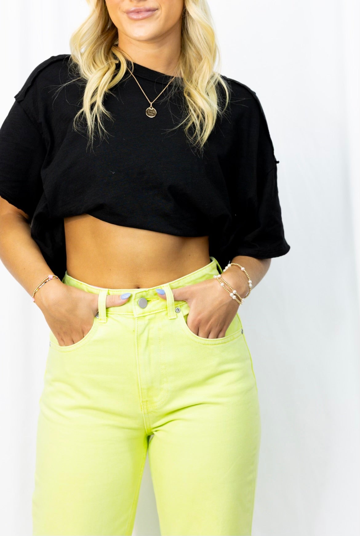 Lime Green Denim Jeans