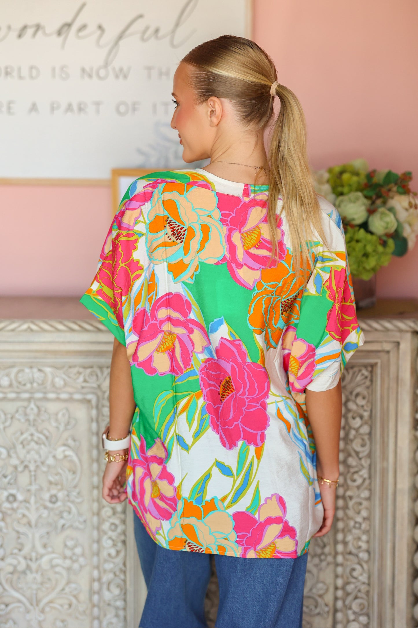 Cream Floral Top