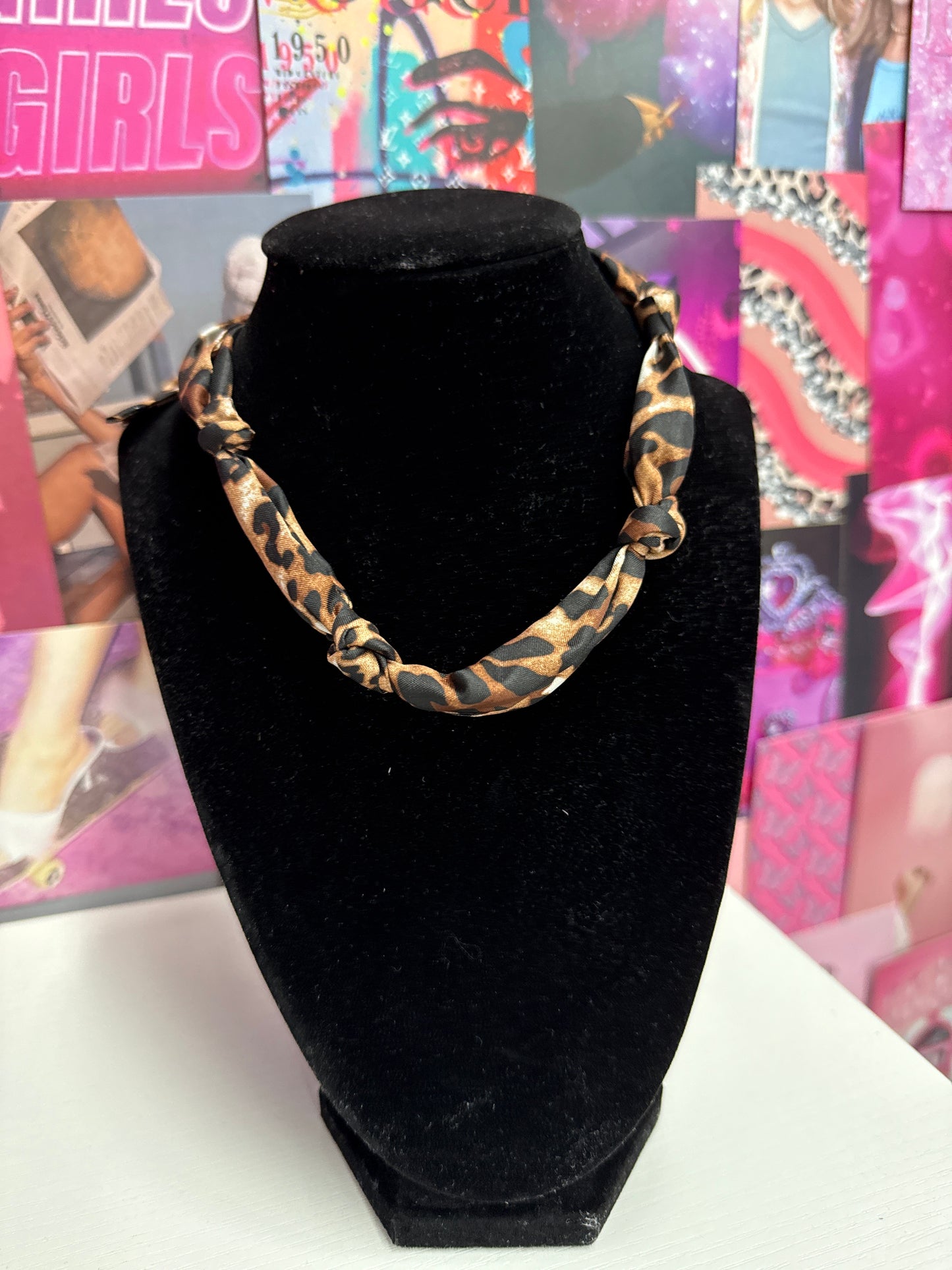 Cheetah Scarf Necklace