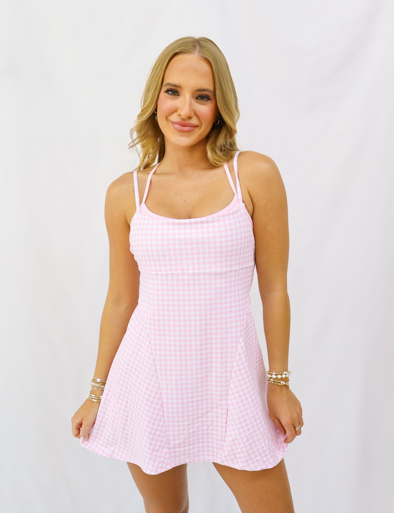 Pink Gingham Atheltic Dress