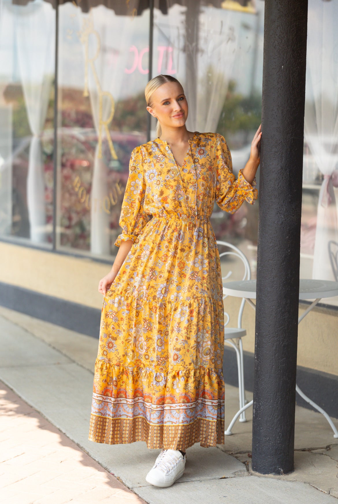 Mustard Print Dress