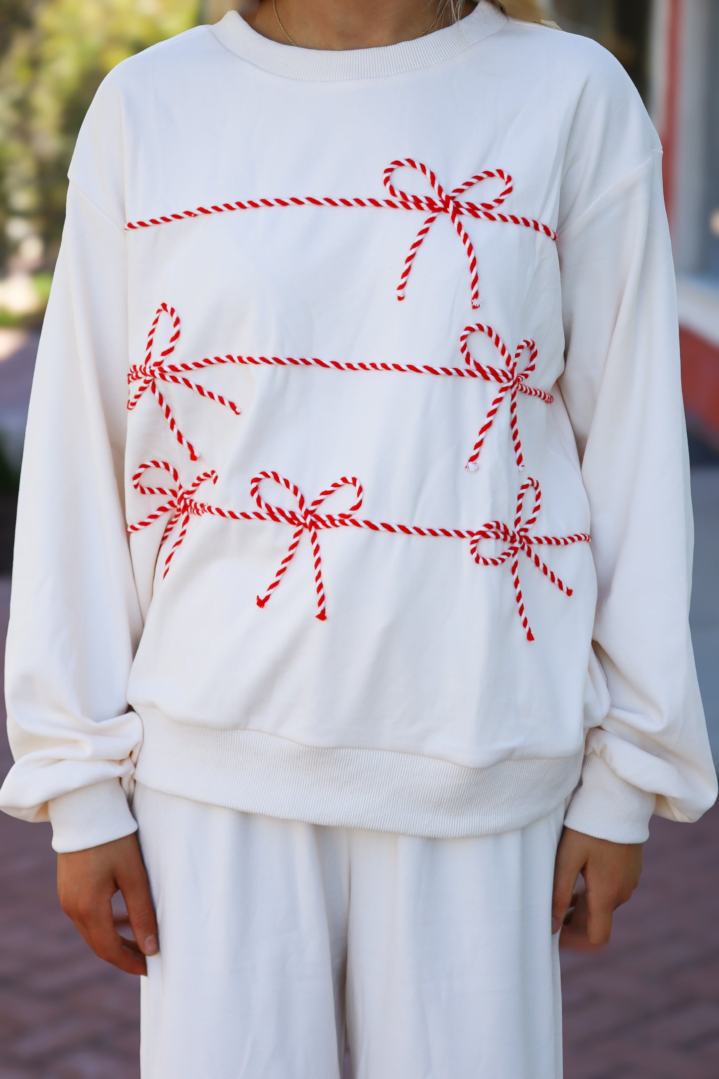 Twist Bow Crewneck Sweat Set