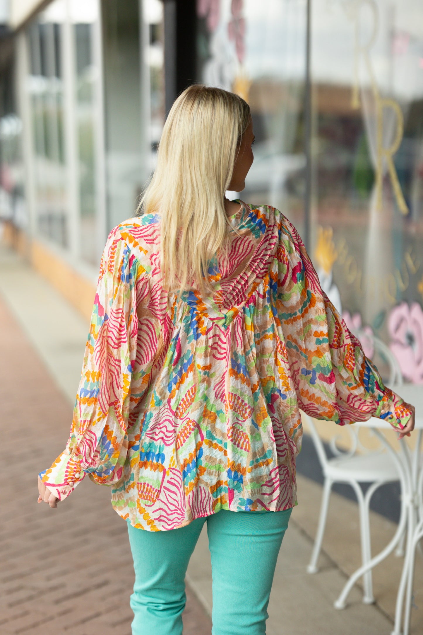 floral long sleeve blouse