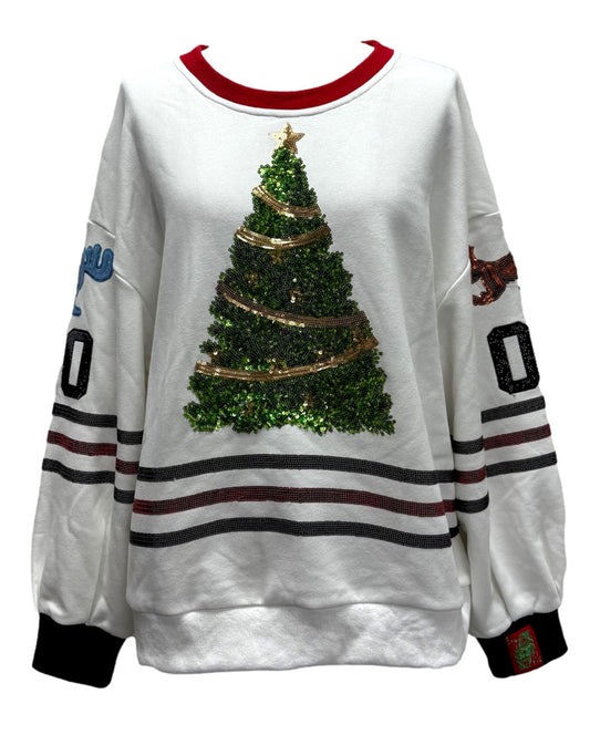 QOS White Griswold Jersey Sweatshirt