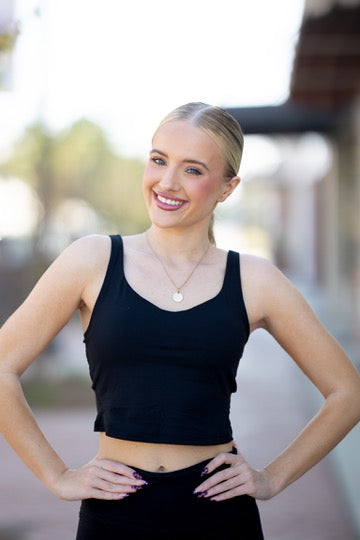 Black V-Neck Yoga Top