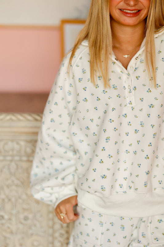 Floral Quarter Button Up