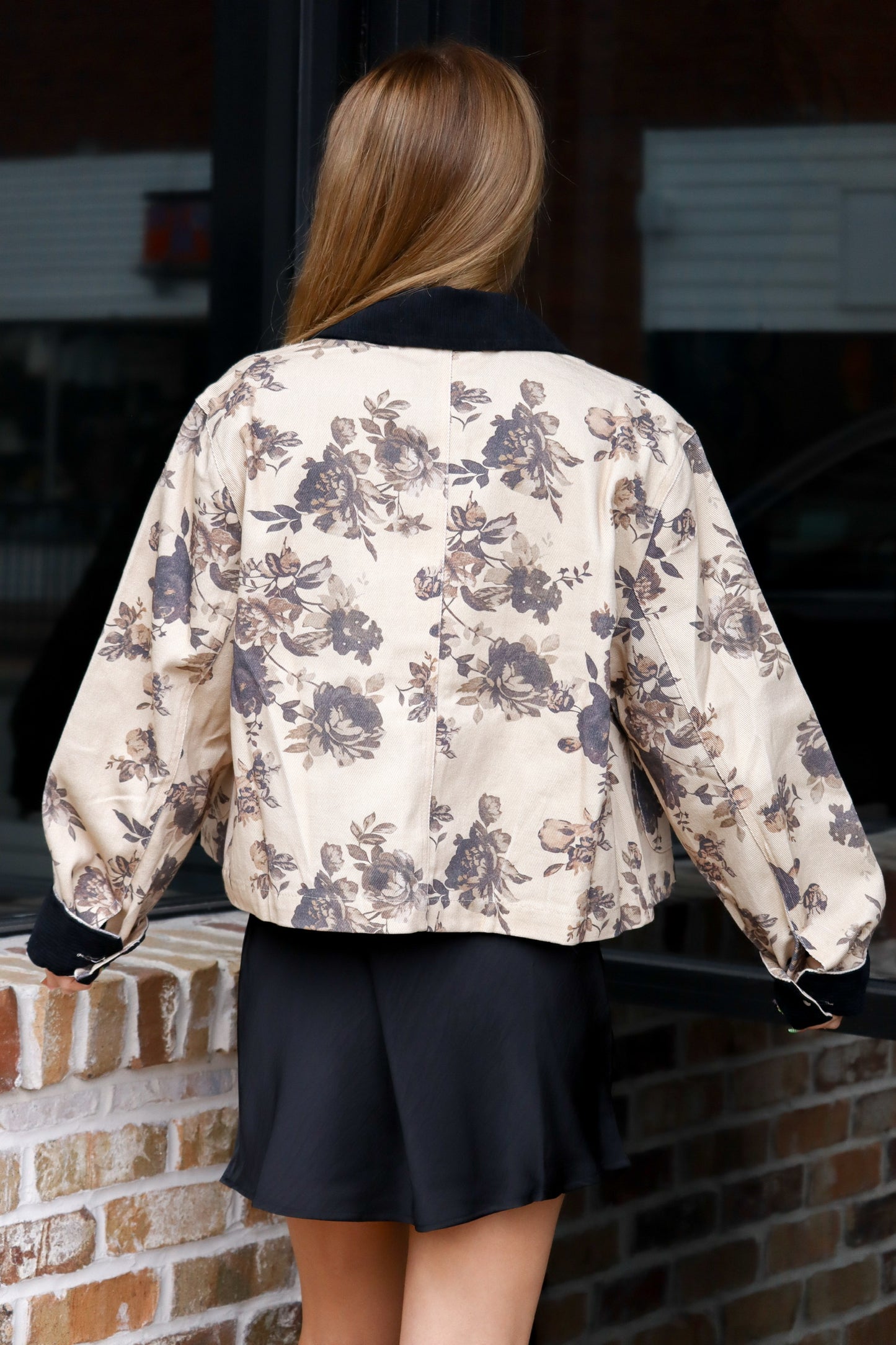 Taupe Black Print Jacket
