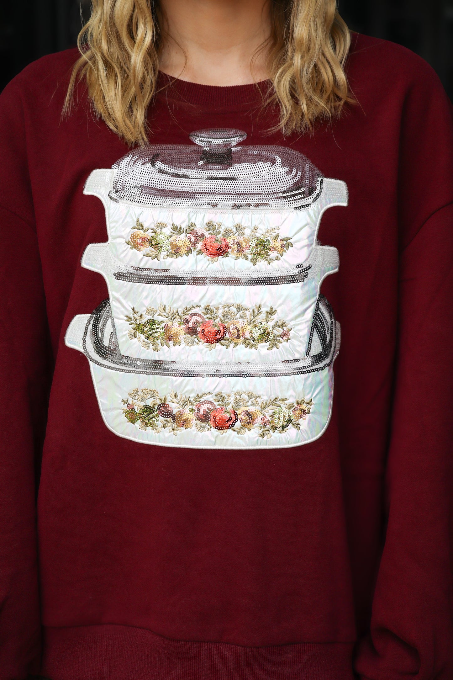 QOS Maroon Vintage Sweatshirt
